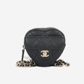 Chanel Heart Necklace - Black