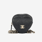 Chanel Heart Necklace - Black