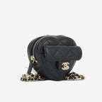 Chanel Heart Necklace - Black