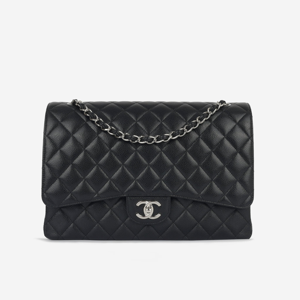 Chanel Classic Maxi Double Flap - Black Caviar | Silver Hardware (2023)