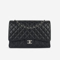 Chanel Classic Maxi Double Flap - Black Caviar | Silver Hardware (2023)
