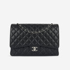 Chanel Classic Maxi Double Flap - Black Caviar | Silver Hardware (2023)