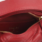 Chanel Half Moon Clutch Bag - Red Caviar | Gold Hardware