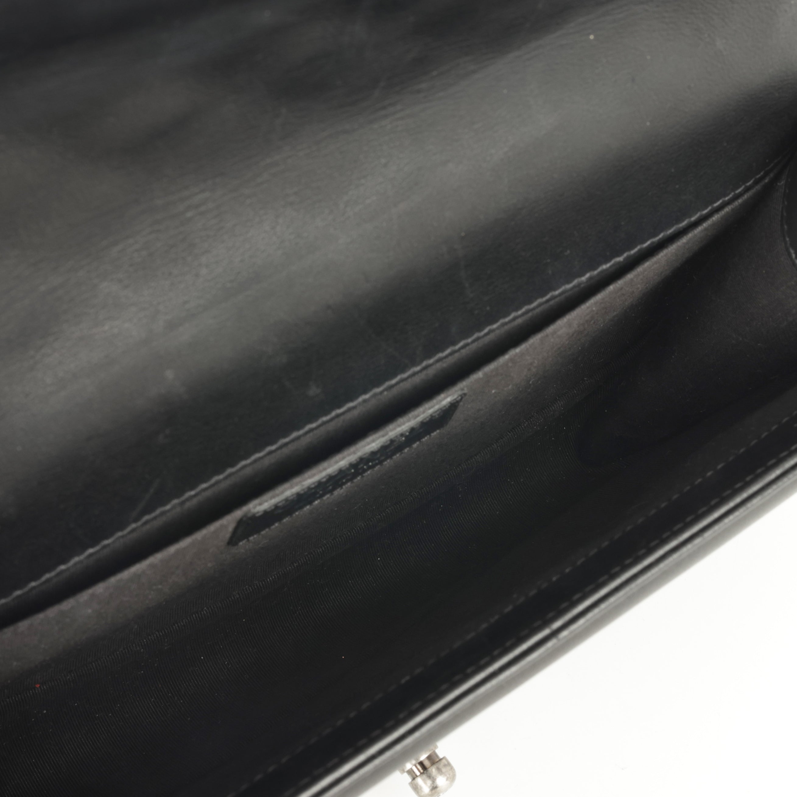 Chanel Old Medium Boy Bag - Black Lambskin | Ruthenium Hardware
