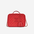 Chanel Large CC Filigree Vanity Case - Red Caviar | Gold Hardware