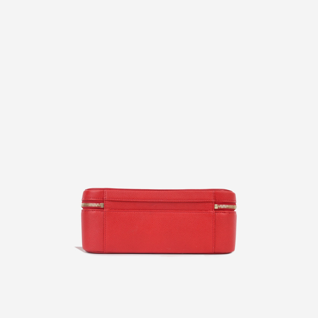 Chanel Large CC Filigree Vanity Case - Red Caviar | Gold Hardware
