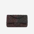 Chanel Medium Classic Flap - Red / Navy Tweed | Black Hardware