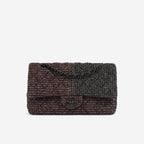 Chanel Medium Classic Flap - Red / Navy Tweed | Black Hardware