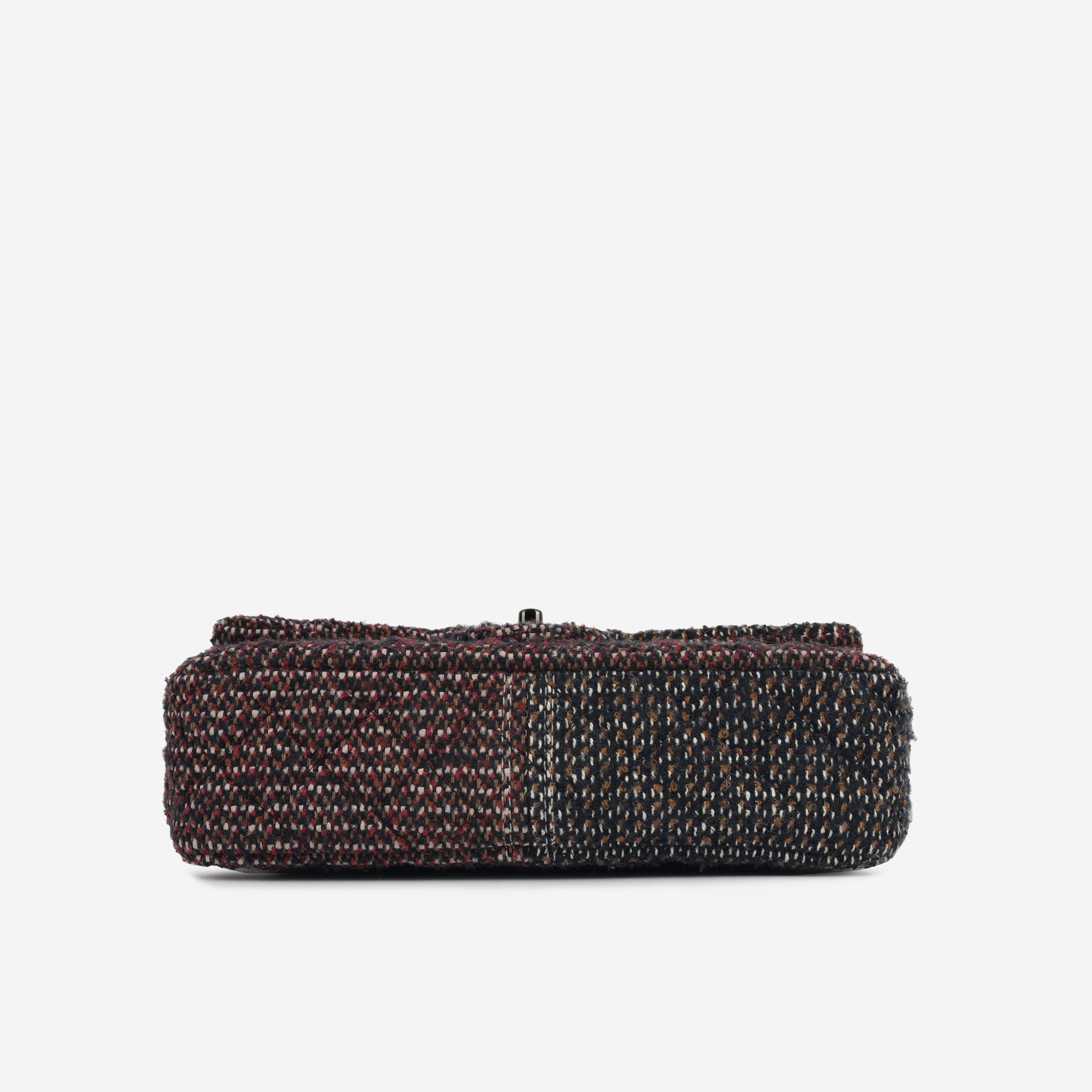 Chanel Medium Classic Flap - Red / Navy Tweed | Black Hardware