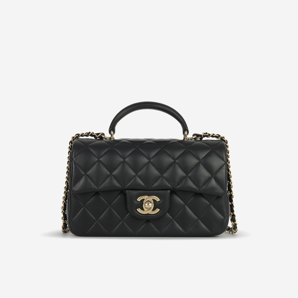 Chanel Mini Rectangular Top Handle | Gold Hardware