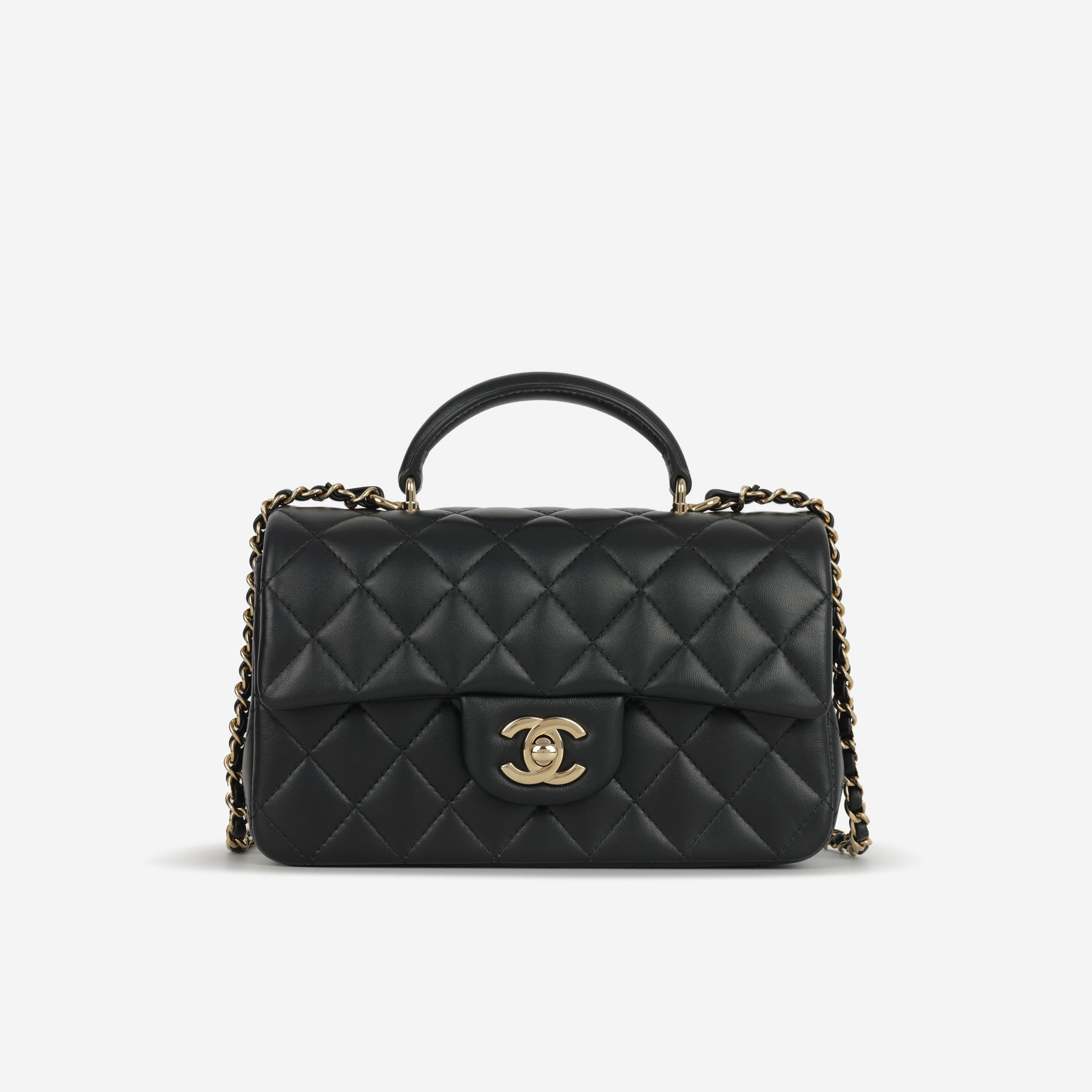 Chanel Mini Rectangular Top Handle | Gold Hardware