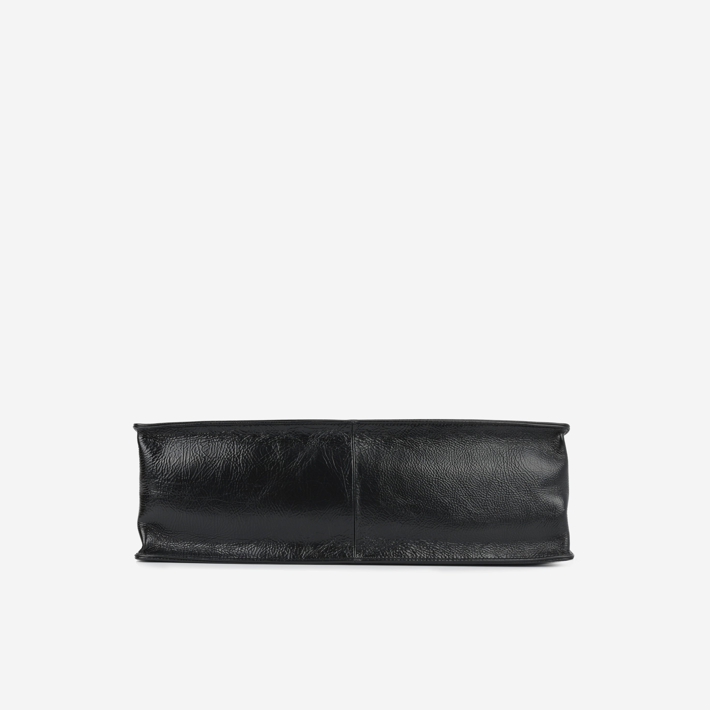 Chanel CC Shopping Tote - Black Glazed Calfskin | Gold Hardware