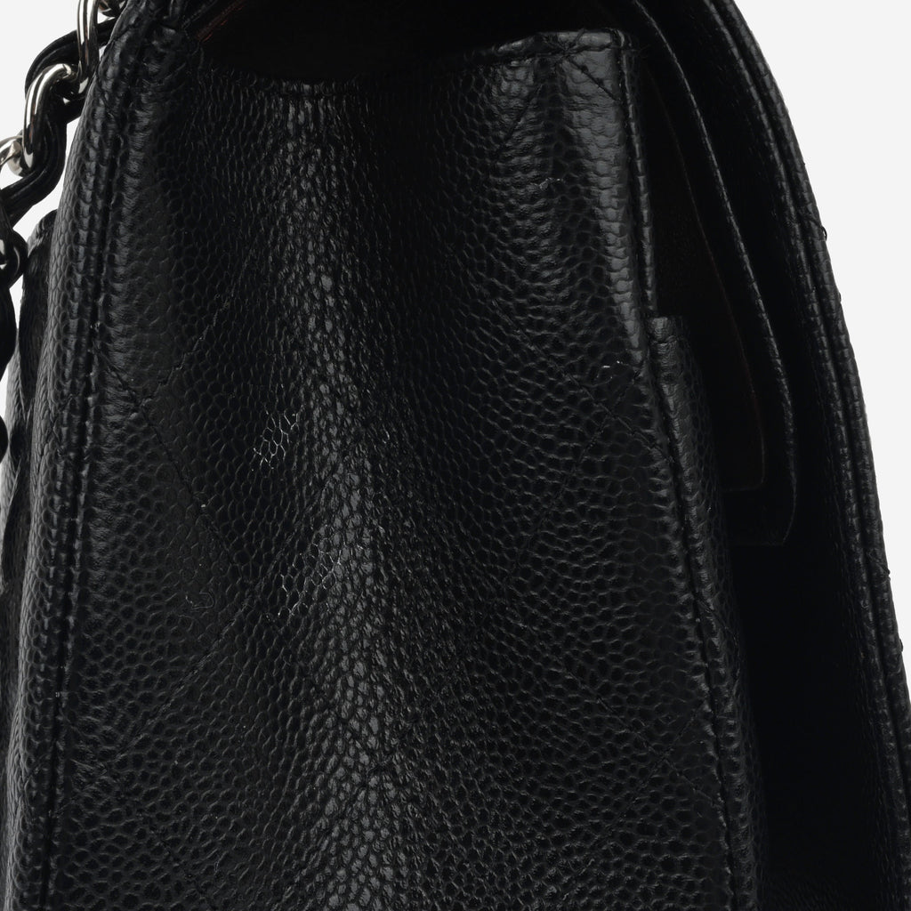 Chanel Classic Maxi Double Flap - Black Caviar | Silver Hardware (2023)