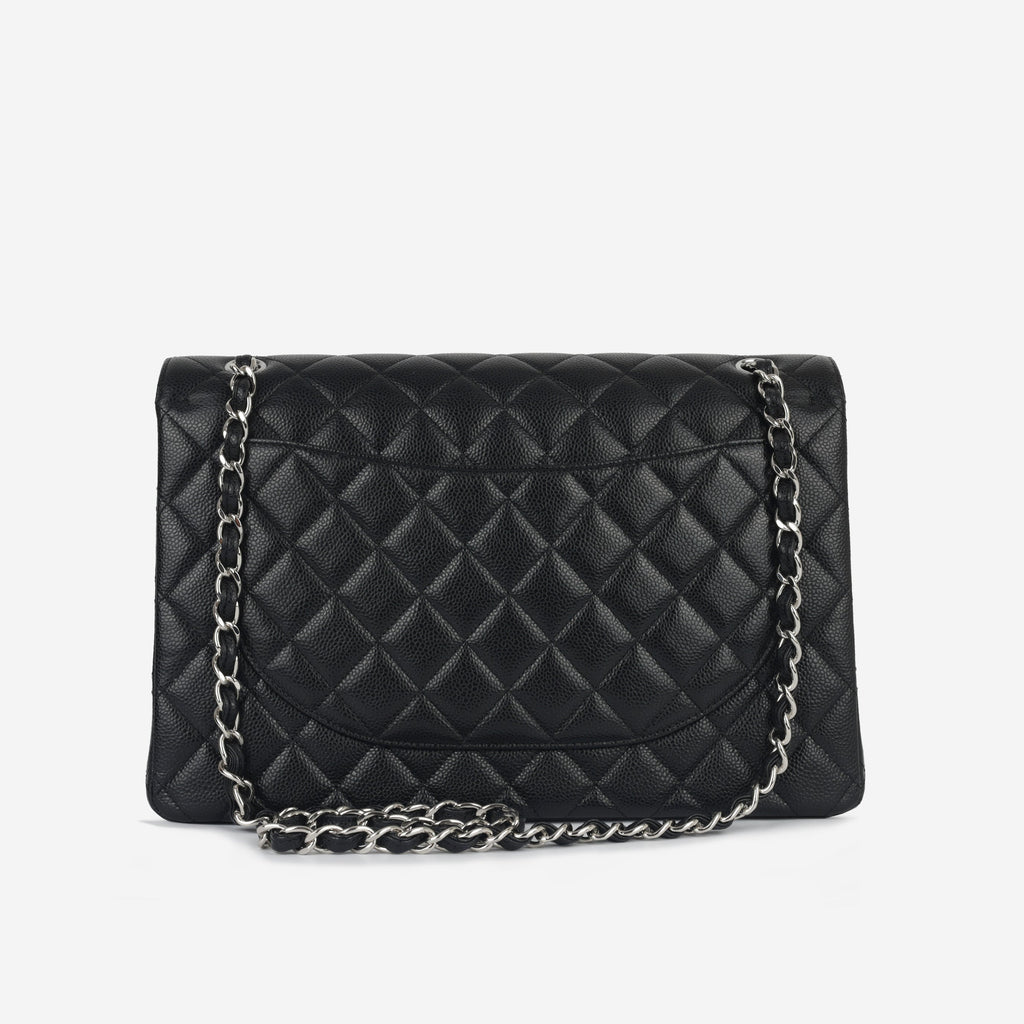 Chanel Classic Maxi Double Flap - Black Caviar | Silver Hardware (2023)