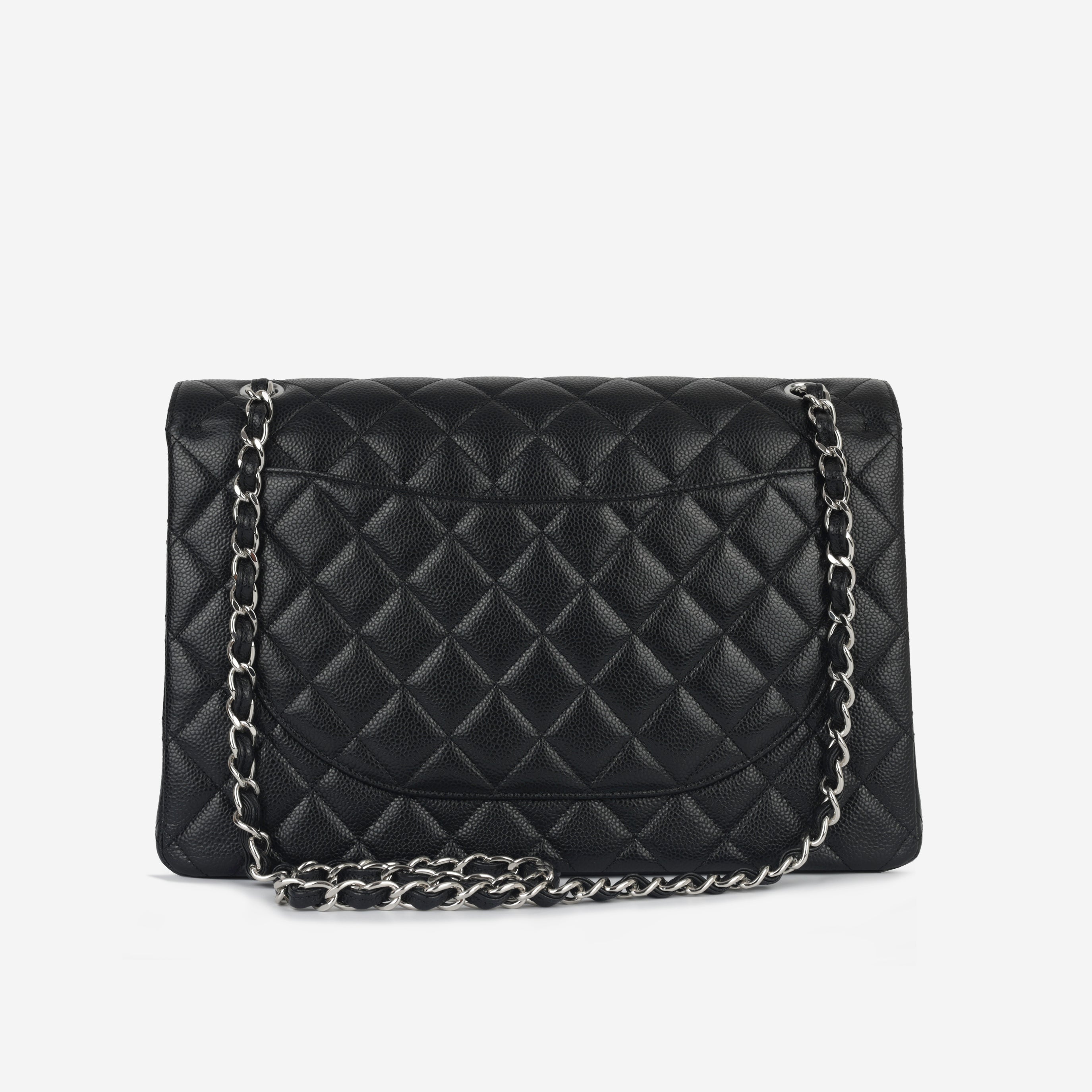 Chanel Classic Maxi Double Flap - Black Caviar | Silver Hardware (2023)