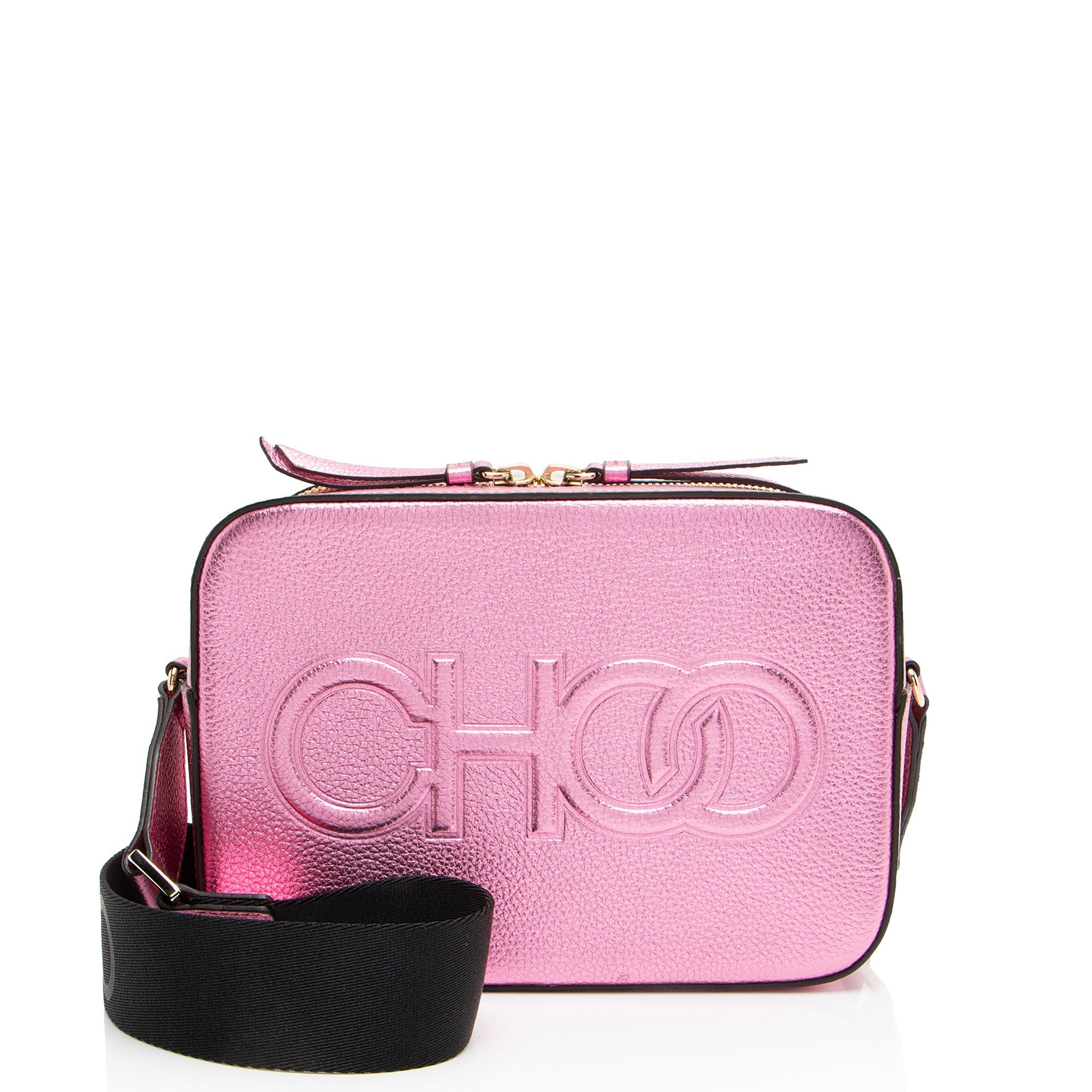 Jimmy Choo Metallic Calfskin Balti Camera Bag