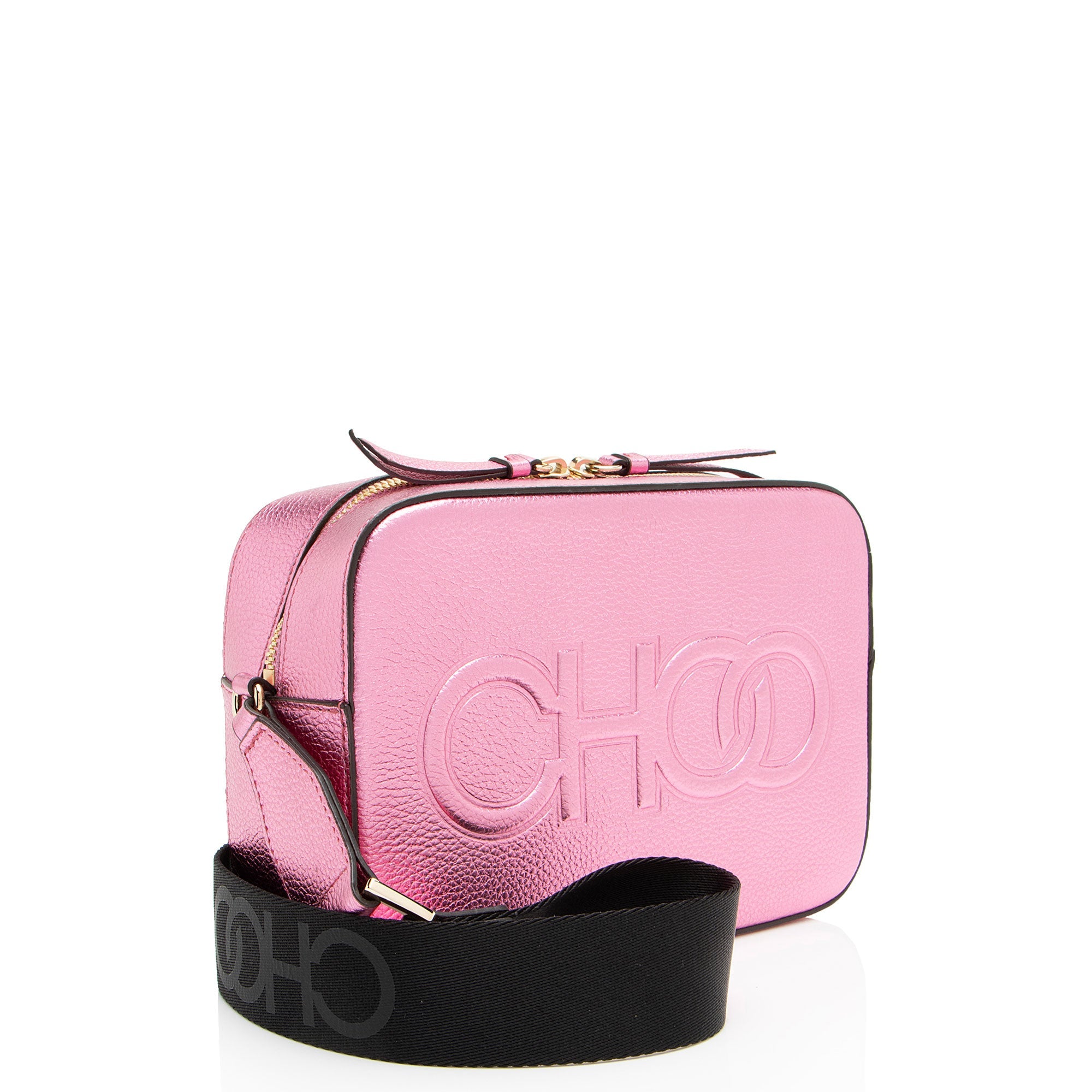 Jimmy Choo Metallic Calfskin Balti Camera Bag