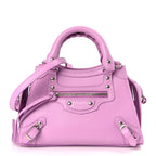 Balenciaga Grained Calfskin Neo Classic Silver Hardware Mini City Lilac