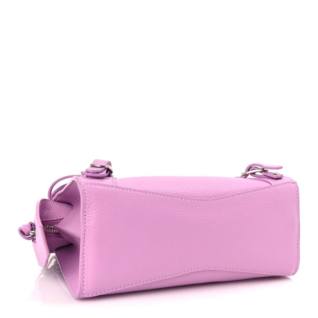 Balenciaga Grained Calfskin Neo Classic Silver Hardware Mini City Lilac