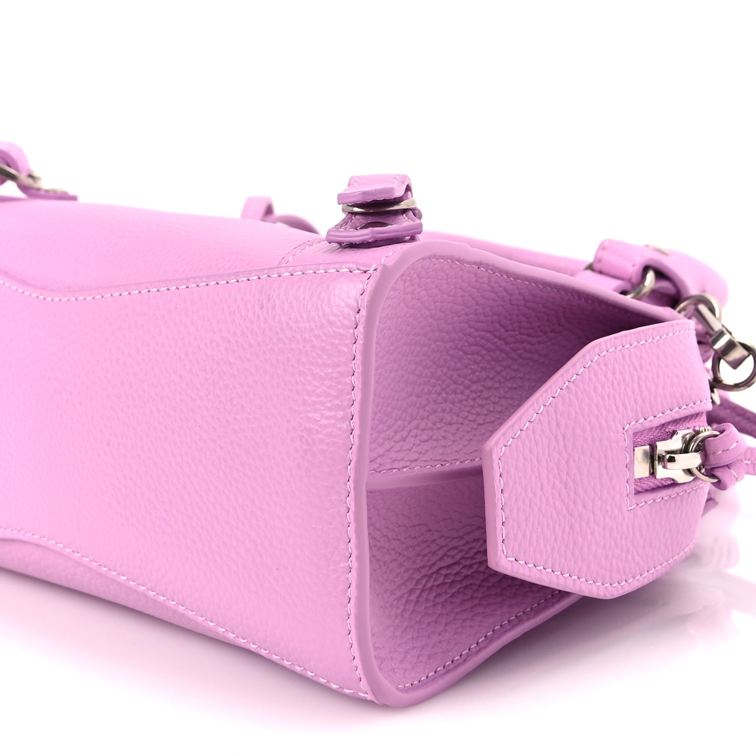 Balenciaga Grained Calfskin Neo Classic Silver Hardware Mini City Lilac