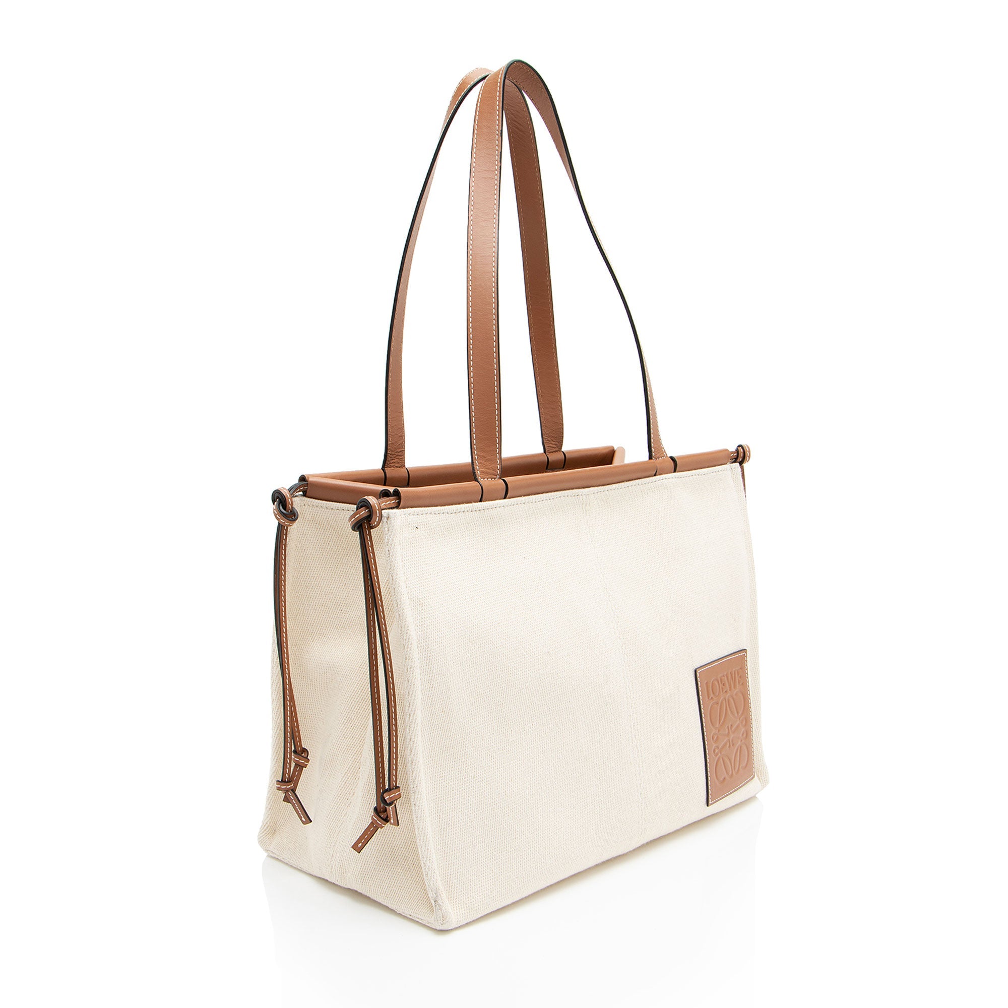Loewe Canvas Calfskin Cushion Small Tote