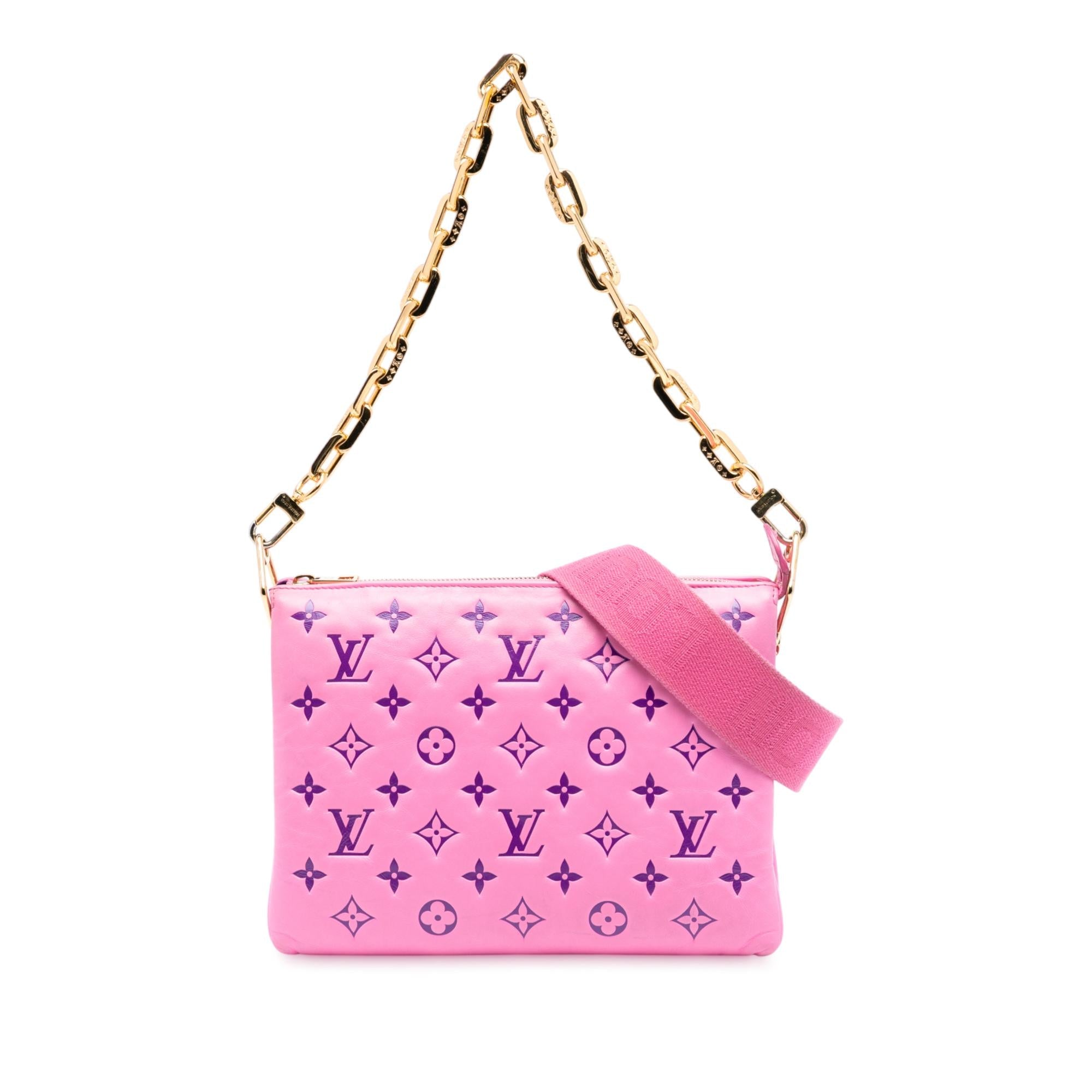 Louis Vuitton Bicolor Monogram Embossed Lambskin Coussin PM