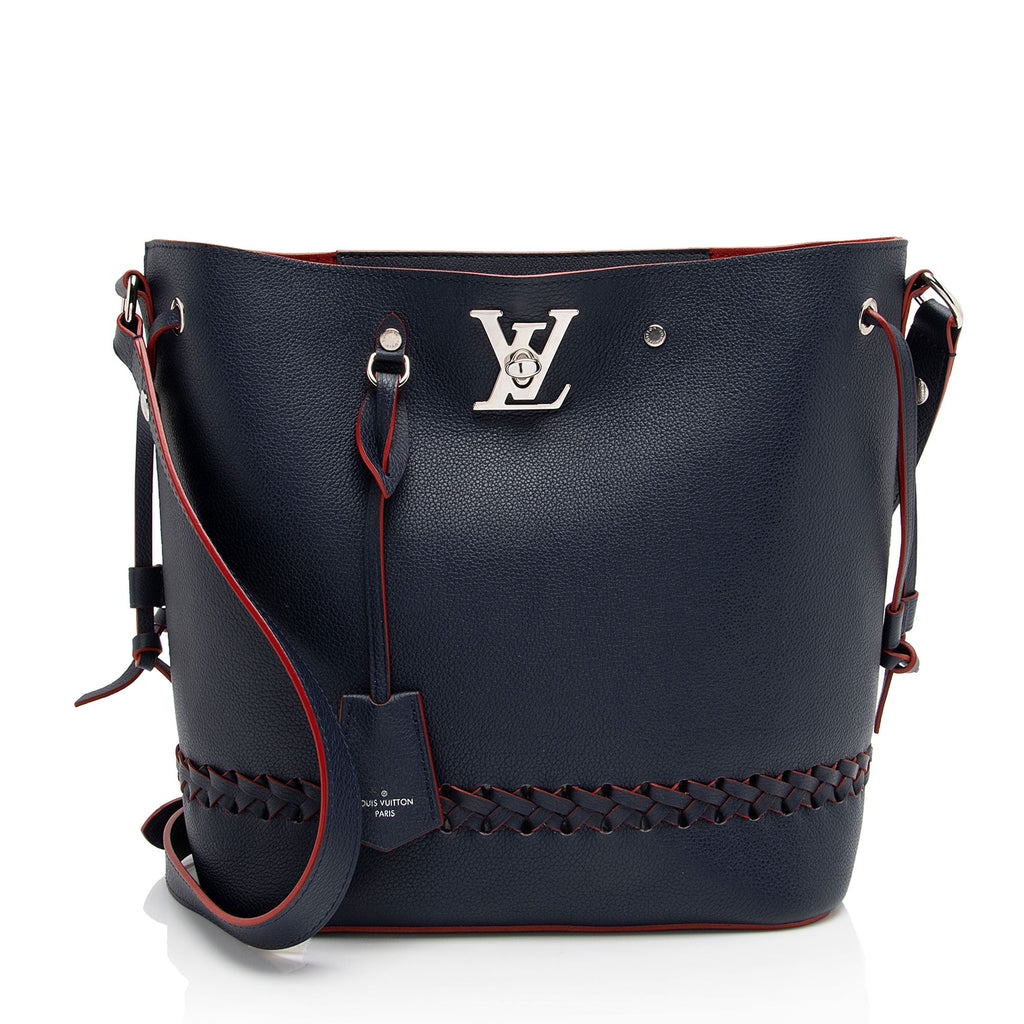 Louis Vuitton Calfskin Braided Lockme Bucket Bag (SHF-bMf3Q3)