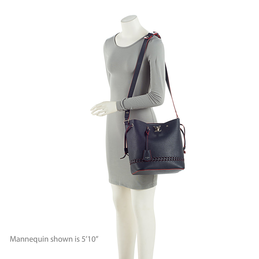 Louis Vuitton Calfskin Braided Lockme Bucket Bag (SHF-bMf3Q3)