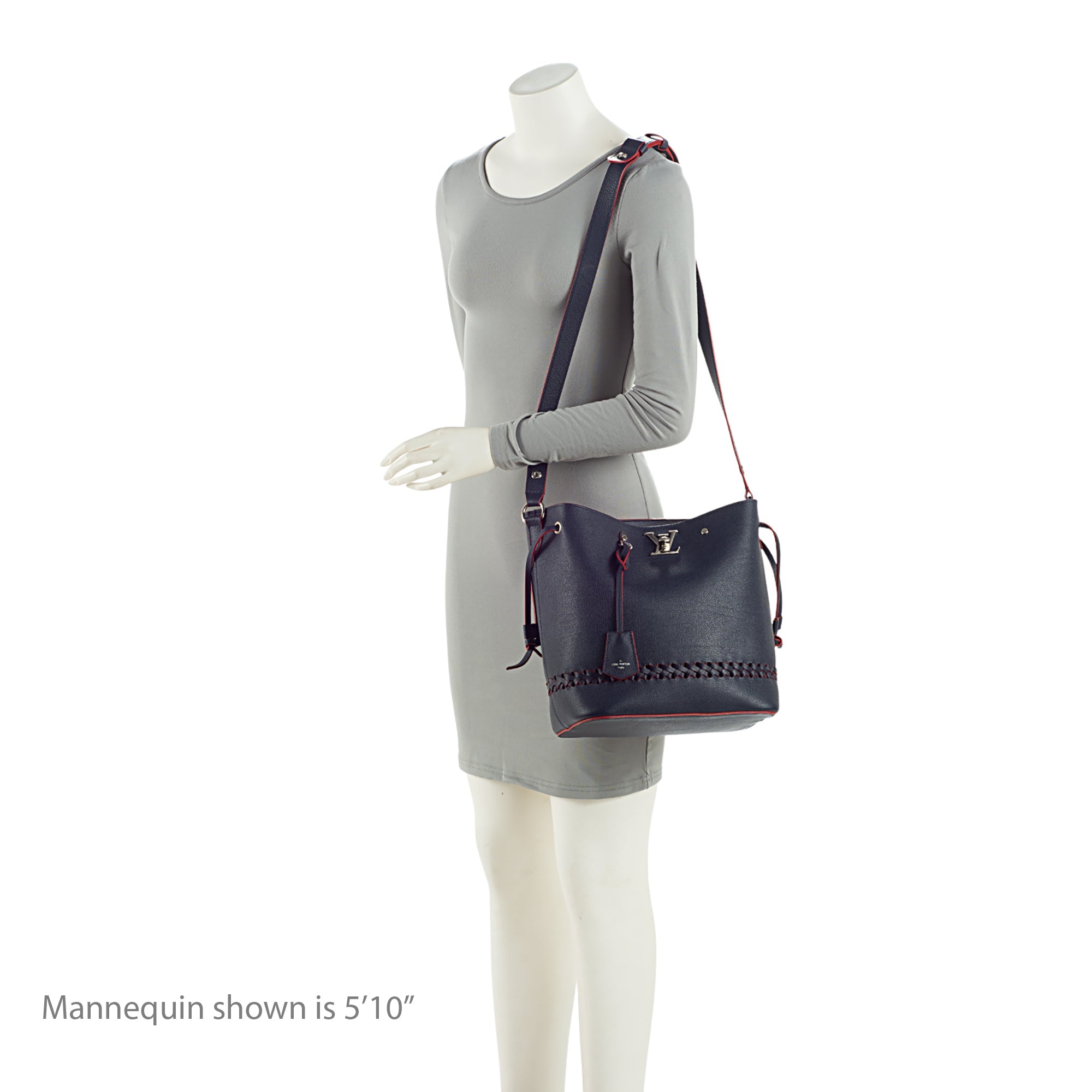 Louis Vuitton Calfskin Braided Lockme Bucket Bag (SHF-bMf3Q3)