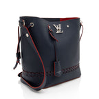 Louis Vuitton Calfskin Braided Lockme Bucket Bag (SHF-bMf3Q3)