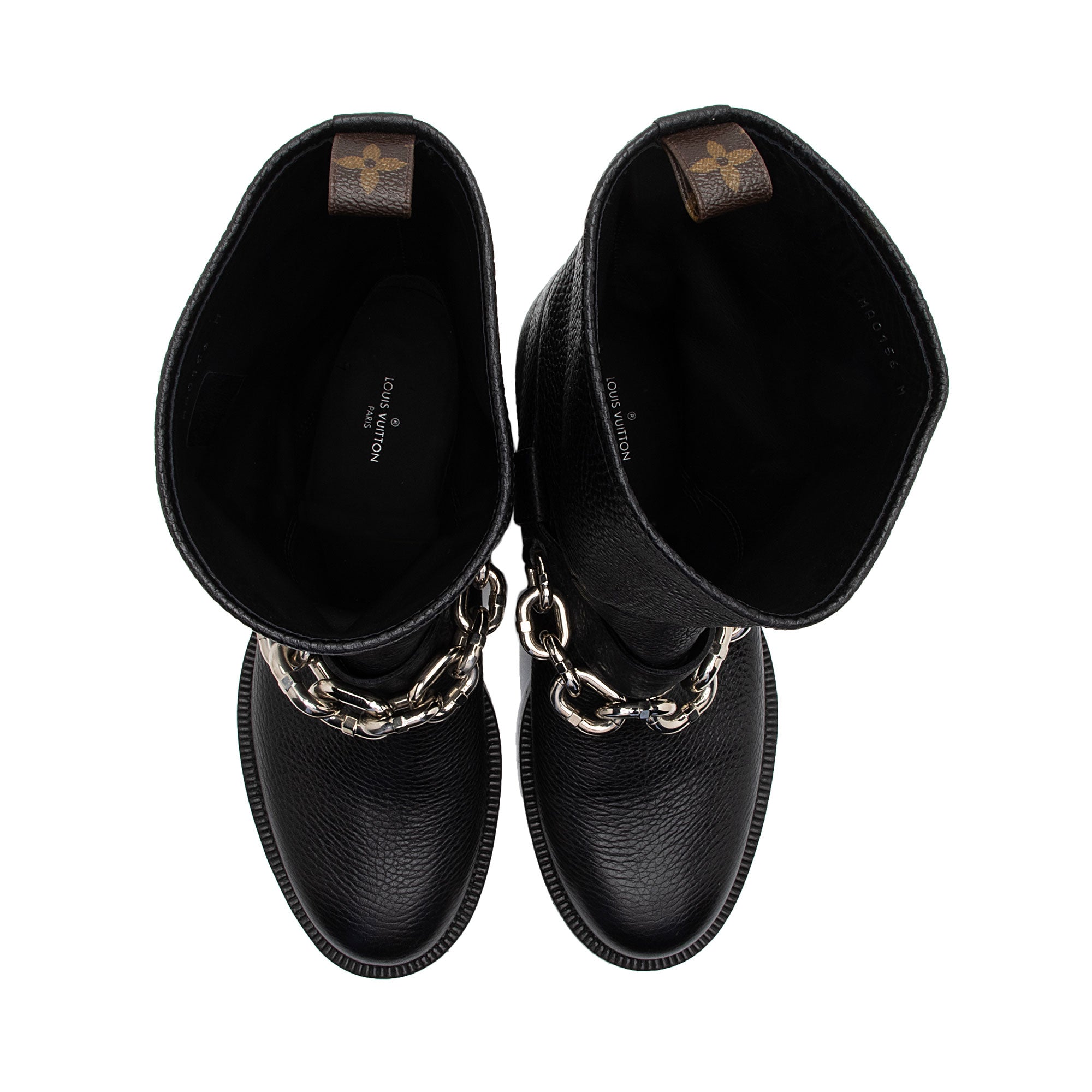 Louis Vuitton Calfskin Chain Outlaw Boots - Size 9.5 / 39.5 (SHF-mFrkQR)