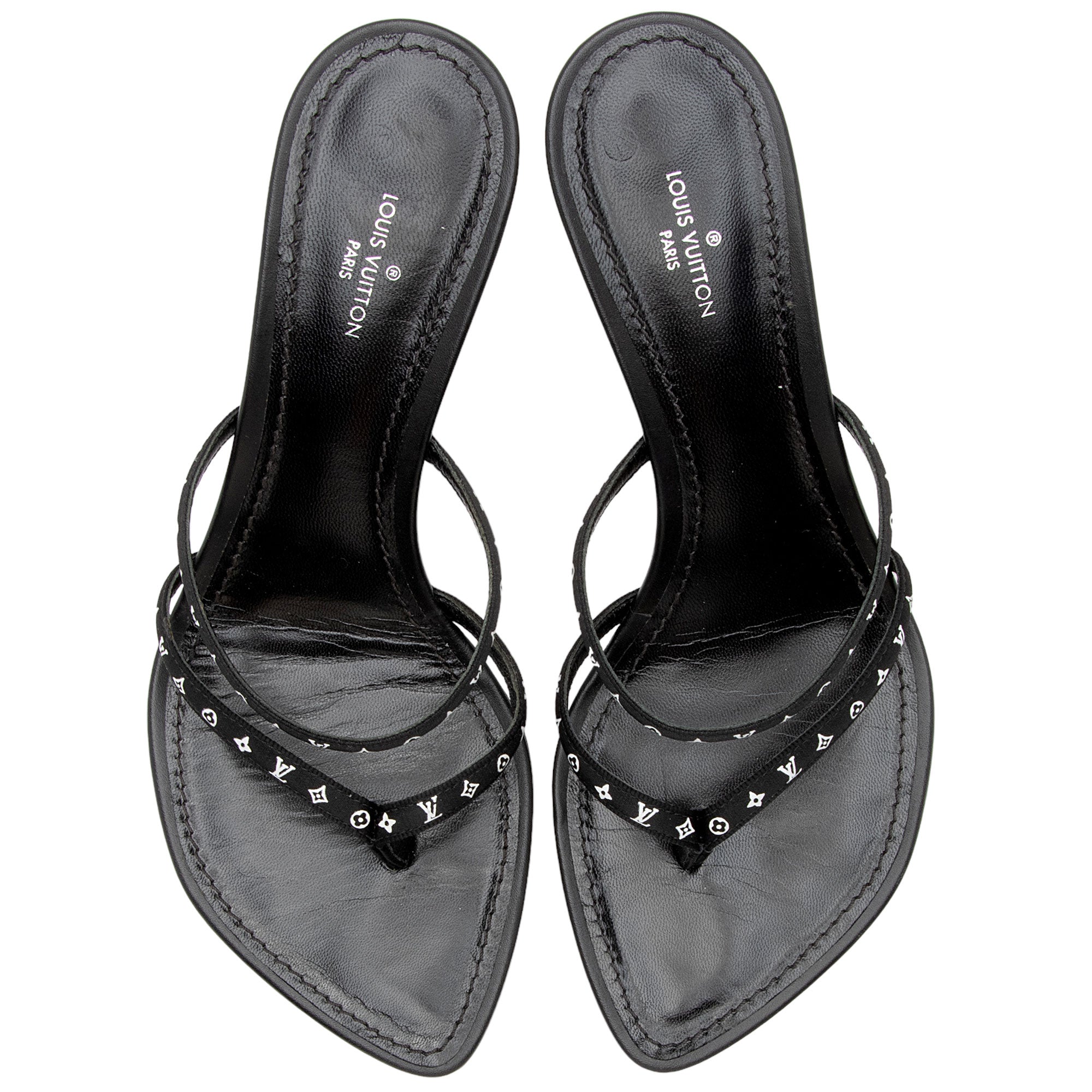 Louis Vuitton Monogram Calfskin Citizen Sandals - Size 7 / 37 (SHF-Qx95Uc)