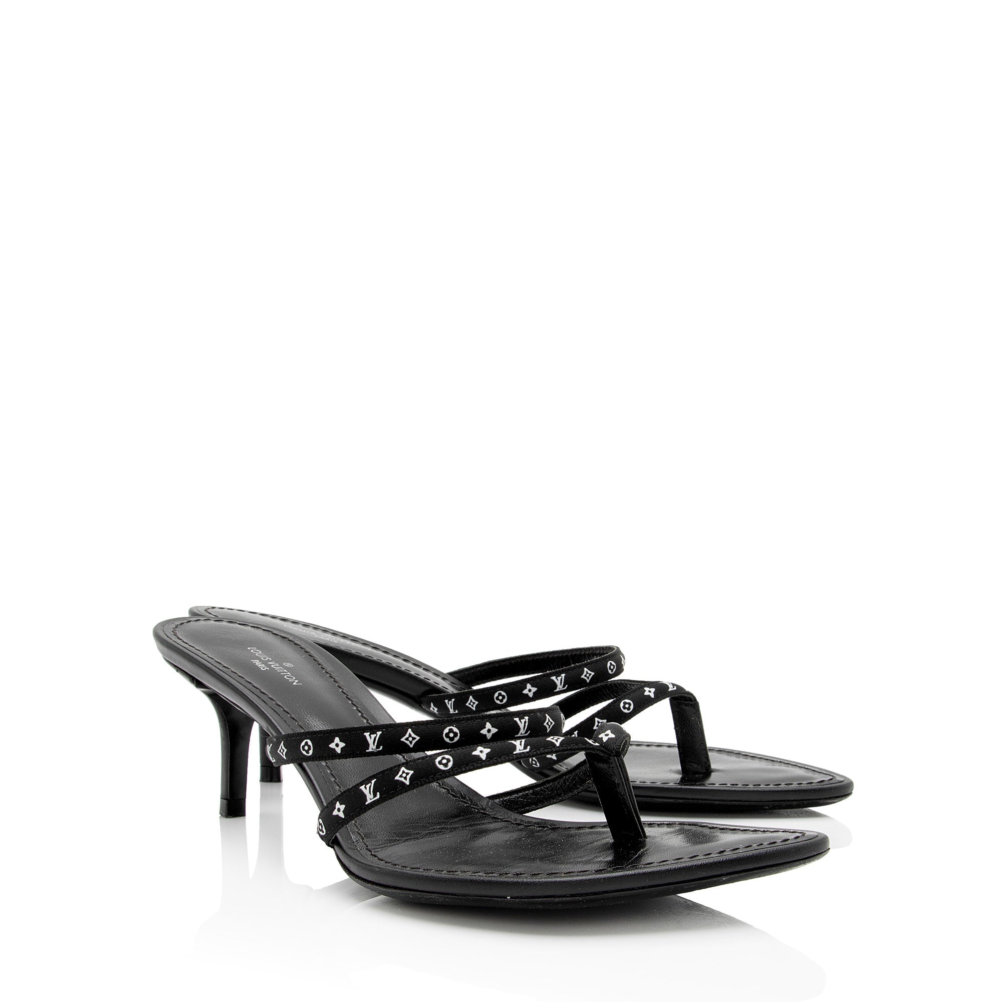 Louis Vuitton Monogram Calfskin Citizen Sandals - Size 7 / 37 (SHF-Qx95Uc)