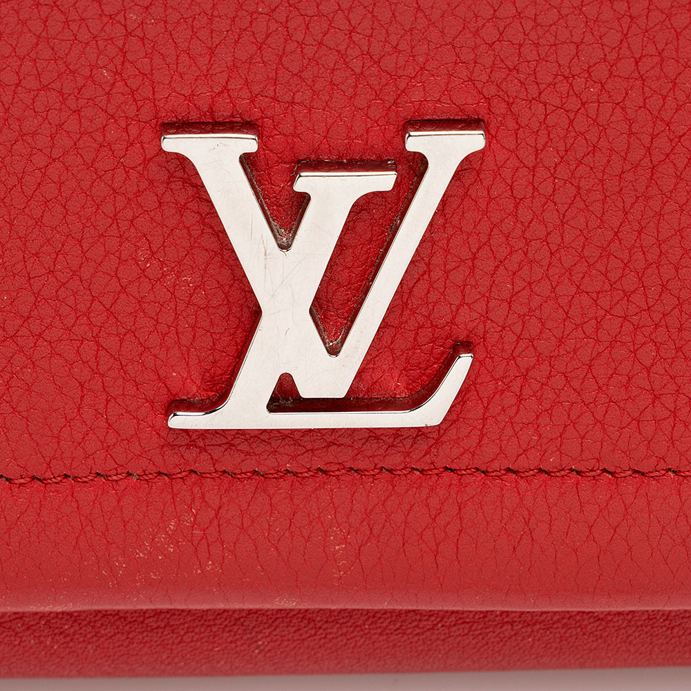 Louis Vuitton Calfskin Lockme II Compact Wallet (SHF-21658)