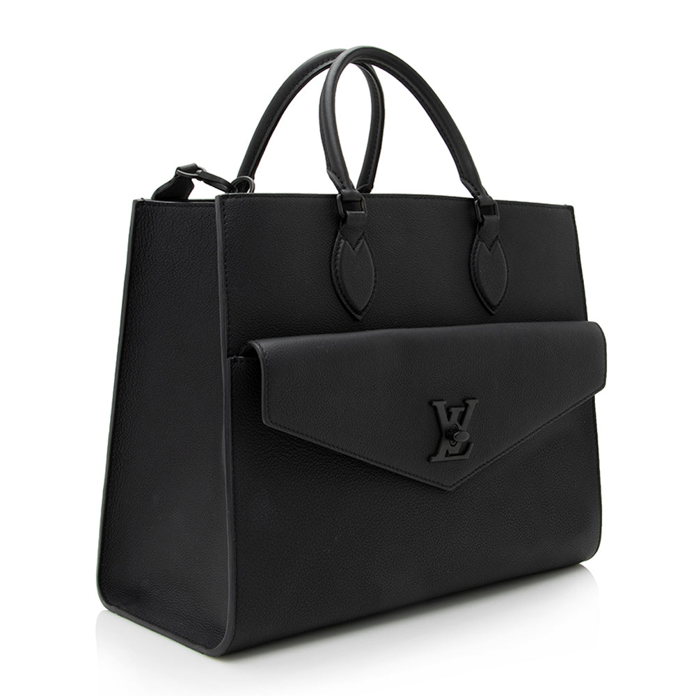 Louis Vuitton Calfskin Lockme Tote (SHF-21403)