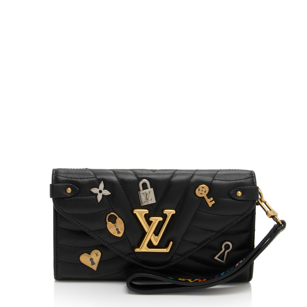 Louis Vuitton Calfskin Love Lock New Wave Long Wallet (SHF-EBv76D)