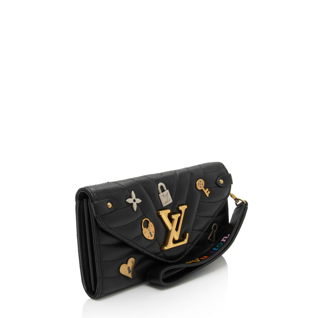 Louis Vuitton Calfskin Love Lock New Wave Long Wallet (SHF-EBv76D)