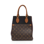 Louis Vuitton Calfskin Monogram Canvas Fold Tote MM (SHF-DEf7bl)