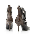 Louis Vuitton Calfskin Monogram Canvas Janet Ankle Boots - Size 9 / 39