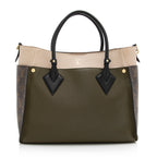 Louis Vuitton Calfskin Monogram Canvas On My Side MM Tote (SHF-21612)