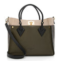 Louis Vuitton Calfskin Monogram Canvas On My Side MM Tote (SHF-21612)