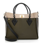 Louis Vuitton Calfskin Monogram Canvas On My Side MM Tote (SHF-21612)