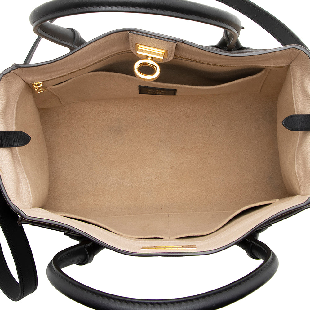 Louis Vuitton Calfskin Monogram Canvas On My Side MM Tote (SHF-21612)