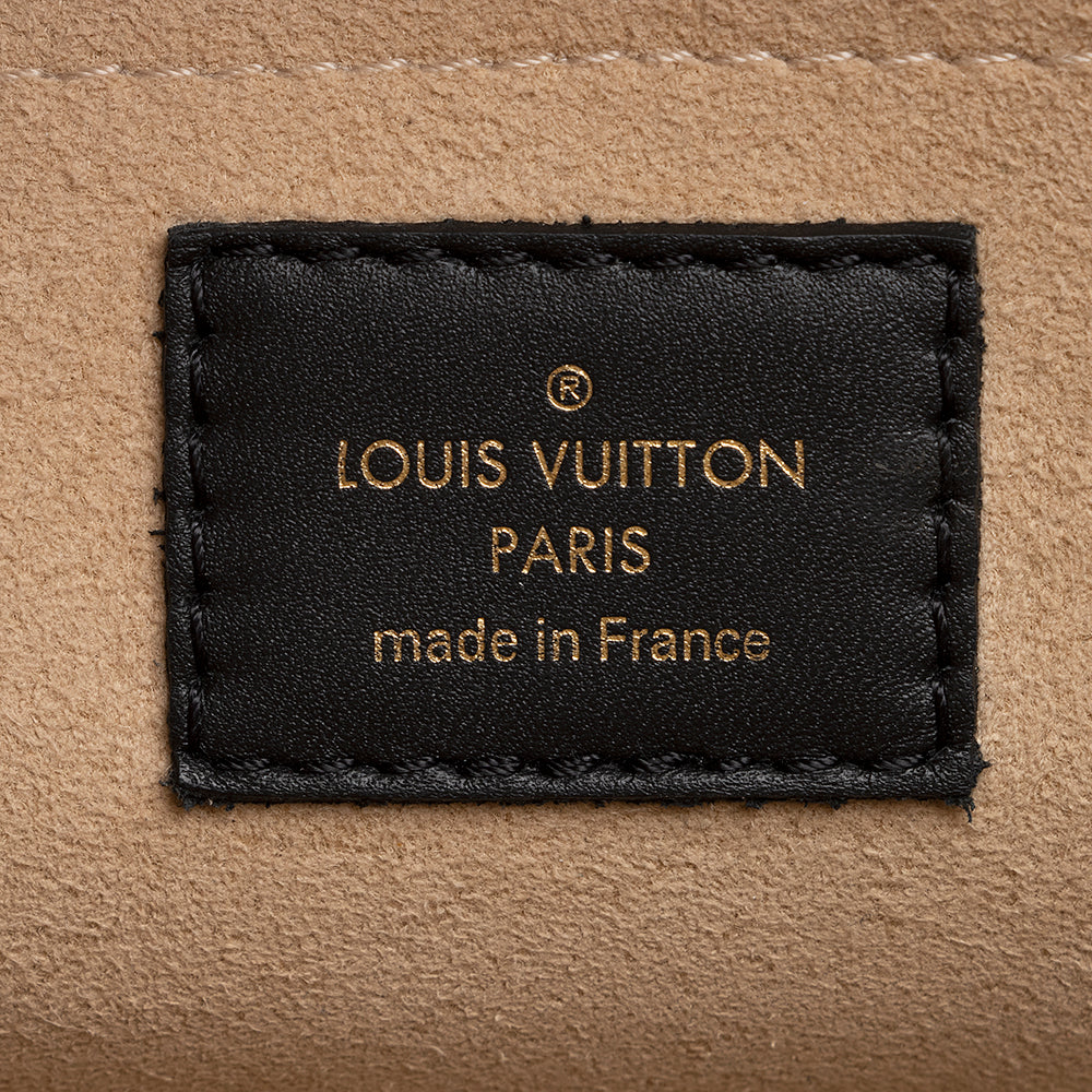 Louis Vuitton Calfskin Monogram Canvas On My Side MM Tote (SHF-21612)