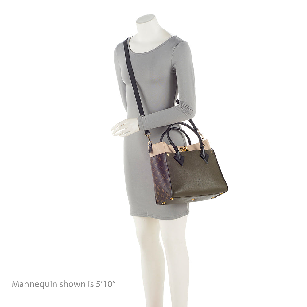 Louis Vuitton Calfskin Monogram Canvas On My Side MM Tote (SHF-21612)