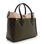 Louis Vuitton Calfskin Monogram Canvas On My Side MM Tote (SHF-21612)