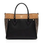 Louis Vuitton Calfskin Monogram Canvas On My Side MM Tote (SHF-bmZRwZ)