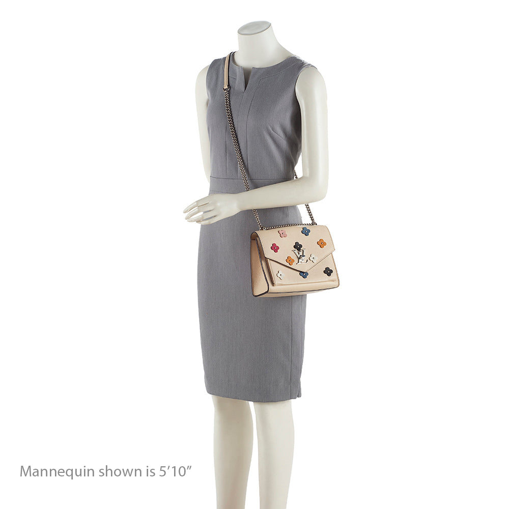 Louis Vuitton Calfskin MyLockMe Fleurs BB Shoulder Bag (SHF-18970)