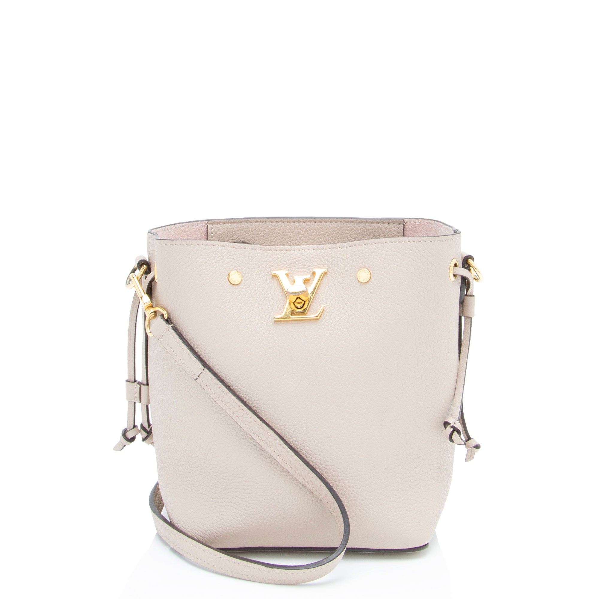 Louis Vuitton Calfskin Nano Lockme Bucket Bag (SHF-5gQoz6)