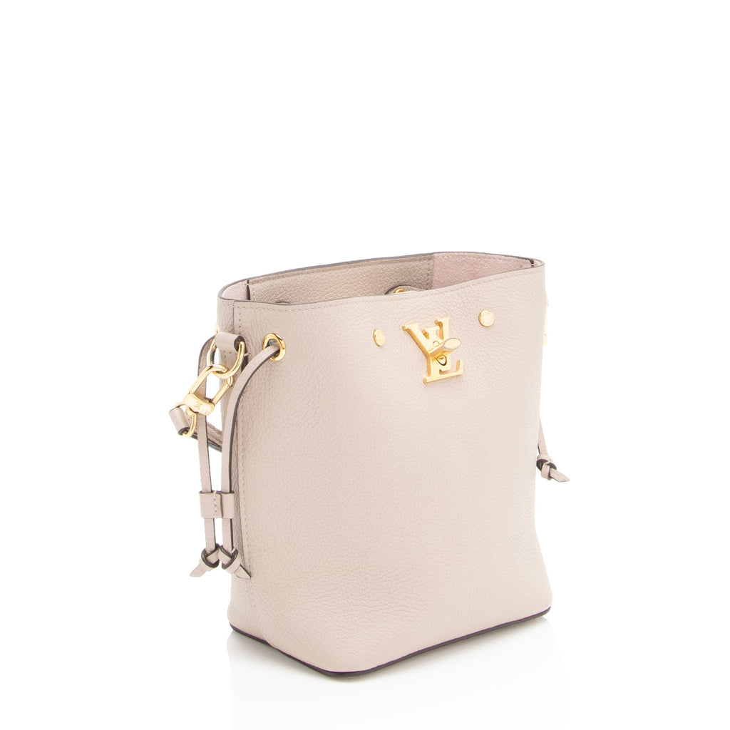 Louis Vuitton Calfskin Nano Lockme Bucket Bag (SHF-5gQoz6)